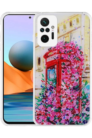 Redmi Note 10 Pro Kılıf Simli Desenli Kamera Korumalı Parlak Tchs Popy Kapak - Kulübe Kulübe