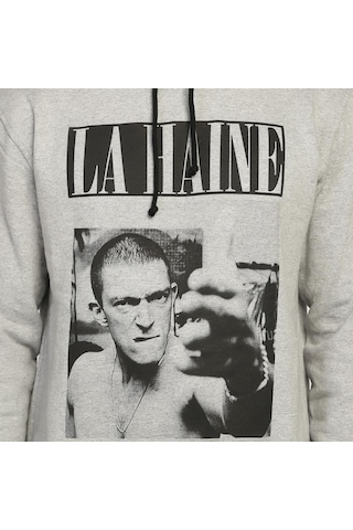 Bant Giyim - La Haine Gri Kapşonlu Erkek Sweatshirt Hoodie Gri