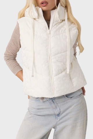 Guess Daisy Logolu Regular Fit Kapüşonlu Yaka Şişme Yelek Kadın Yelek W6bl53 W4182 G012 Beyaz
