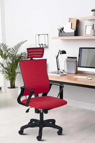 Rigel Başlıklı Ev Ve Ofis Koltuğu Çalışma Koltuğu Kırmızı