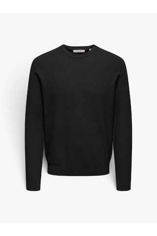Only & Sons Onstobı Reg Ls Crew Knıt Erkek Siyah Kazak - 5044336