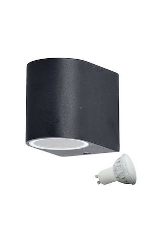 7 Watt Gün Işığı Ledli Tek Yönlü Dekoratif Iç Ve Dış Mekan Aplik Siyah