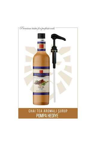 Simoenlli Kahve Şurubu Chai Tea Aromalı 700 ML + Pompa Simonelli