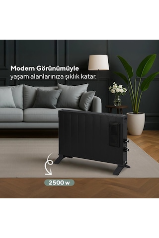 Kumtel Fanlı Konvektör Isıtıcı Siyah