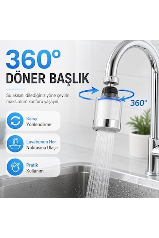 Dönebilen Filtreli Musluk Başlığı Su Tasarruflu Perlatör Başlık Oynar Başlı Sistem Lavabo Mutfak Uyumlu Yükse Diğer