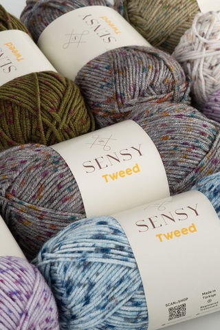 Premium Tweed El Örgü Ipi Bere Atkı Ipi Hırka Kazak Ip Ev Tekstil Ipliği Gri