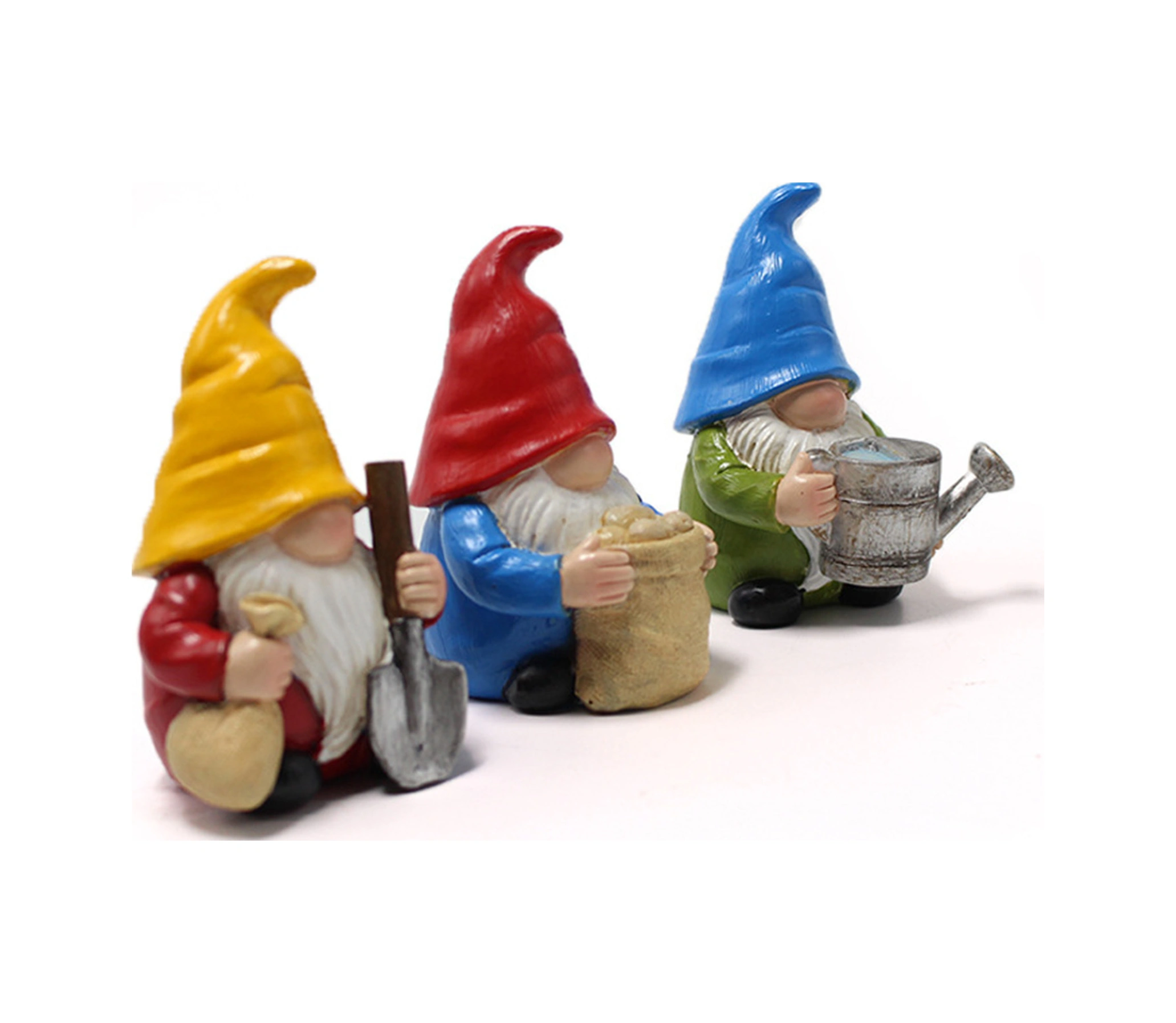 Mufunye Synthetic Reçine Cüce Figürü, El Yapımı, Su Geçirmez, Bahçe/ Balkon Dekorasyonu, 5x5x8cm, 3 Adet Set