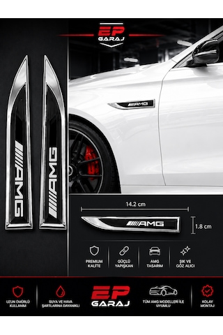 Mercedes Amg Yan Çamurluk / Kapı Üstü Logo Trim Seti Premium Tasarım