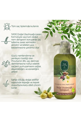 Zeytinyağlı Şampuan 600 Ml X 3 Ve Saç Kremi Hediyeli Tüm Saçlar