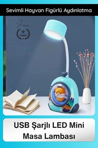 Masalambası Usb Şarjlı Led Mini Masa Lambası Çocuklar İçin Hayvan Figürlü Pet Kabin Sevimli Diğer