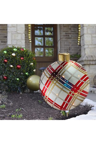 Hfambition Kış Mevsimi Dekorasyon Balonu 60cm Dış Mekan Pvc Şekerpare Desenli Hava Toyu - Mavi Kar Tanesi Çok Renkli