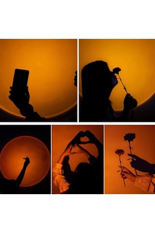 Taşınabilir Usb Sunset Gün Batımı Ambiyans Işığı Lamba Çok Renkli