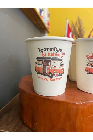 Firmaya Kişiye Özel Logo Baskılı Tasarım 500 Adet Kalın Gramaj 7 Oz Karton Bardak