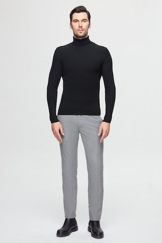 Twn Slim Fit Siyah Rib Örgü Kazak 5ec0606317641 001