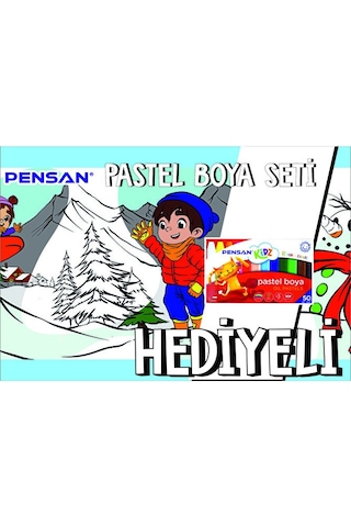 30x120 Boyama Rulosu Yaman Kar Tatili + Pensan 12'li Pastel Boya