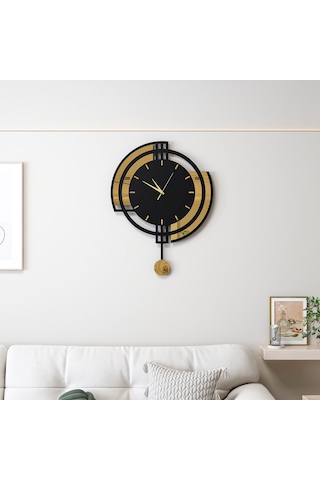 Cosmos Duvar Saati Siyah Gold Siyah - Gold