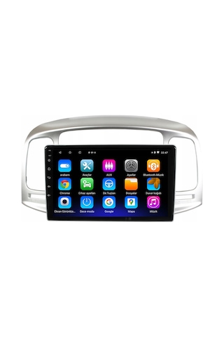 Hyundai Accent Era Araç Multimedya Android Ekran Carplay Double Teyp 2+32 9" 06-12 Silver Blueway