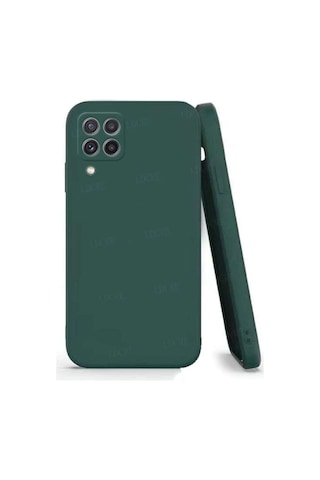 Samsung Galaxy M32 Uyumlu Kılıf Lansman Kapak Içi Kadife Doku Kamera Korumalı Silikon Yeşil