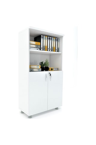 Modüler Dünyası Kapaklı Kitaplık Dosya Dolabı Beyaz - 80X38X153 (307767642) Beyaz