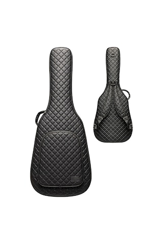 Klasik Gitar Çantası-kılıfı-kalın-gigbag-siyah Kapitoneli-suni Deri