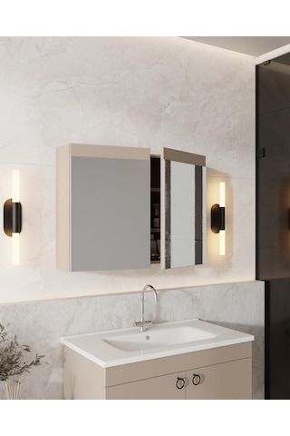 Karen Banyo Dafne 85 Cm, Mdf Lavabolu Banyo Dolabı Seti, Mdf, Lavabo Dahil Dafne