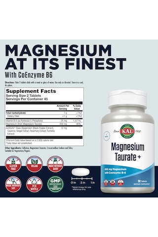 Kal Magnesium Magnezyum Taurate+b6 Vitamini 90 Tablets