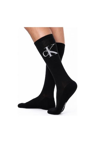 Calvin Klein Jeans Organik Cotton 2 Pack Sock Black Pamuklu Bilek Çorap 2 Li Pkt Siyah