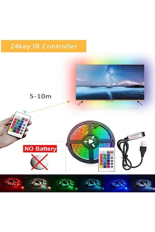 Smd 2835 1 M Usb Led Şerit Işık, 60 Led'li Rgb Bant Işık Şeridi Tv Arkadan Aydınlatmalı İç Dekorasyon İle Uzaktan Kumanda Esnek Bant Diyot
