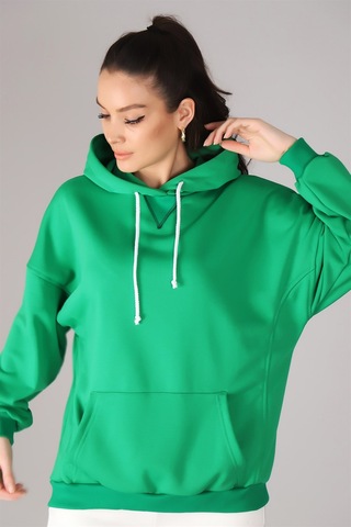 Sweetness Kadın Yeşil Kapüşonlu Sweatshirt Yeşil