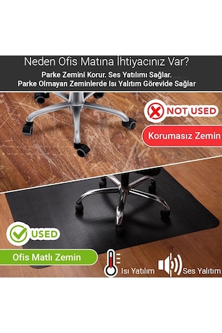 Valerine Life Ofis Zemin Matı Ofis, Oyuncu Koltuğu, Bilgisayar Masası Zemini İçin Kaymaz Koruyucu Paspas 120x160cm