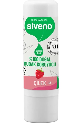 Siveno %100 Doğal Dudak Koruyucu Çilekli 6 Gr