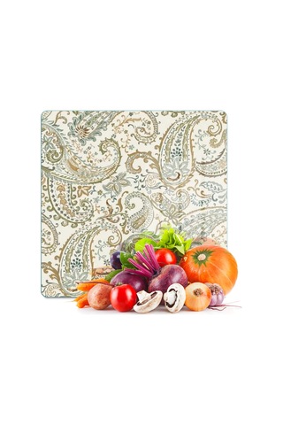 Decovetro Cam Kesme Tahtası Ve Sunumluk Kare Şal Desenli 30 X 30 Cm Çok Renkli Decovetro Cam Kesme Tahtası Ve Sunumluk Kare Şal Desenli 30 X 30 Cm Çok Renkli
