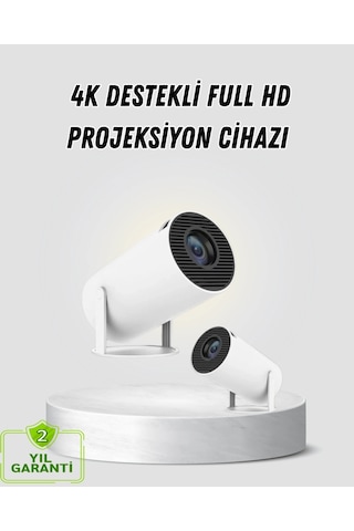 Full Hd 4k Destekli Akıllı Projeksiyon - 130 İnç Ekran, Uzun Ömürlü Ampul Ve Çoklu Giriş