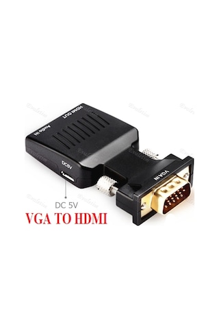 Vga To Hdmı Kablosu 4501A Çevirici Dönüştürücü Görüntü Adaptor Se