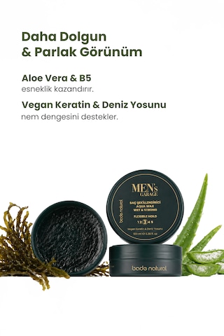 Bade Natural Men's Garage Saç Şekillendirici Aqua Wax 100 Ml