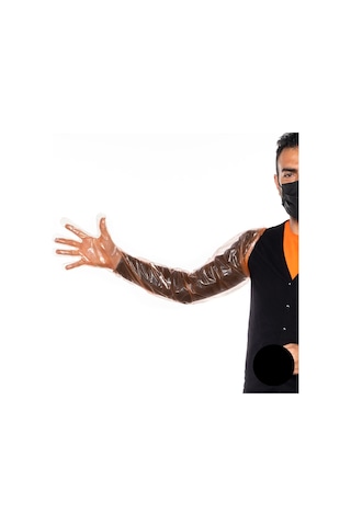 Rektal Eldiven 90 Cm Lastikli Tohumlama Eldiveni Turuncu 50'Li