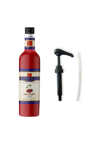 Simonelli Kahve ve Kokteyl Şurubu Vişne Aromalı 700 ML + Pompa