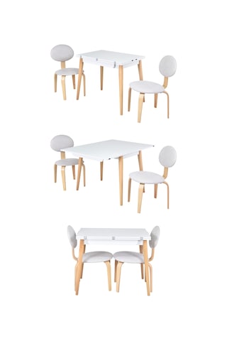 Vilinze Lodos Sandalye Avanos Ahşap Mdf Mutfak Masası Takımı - 90x120 Cm
