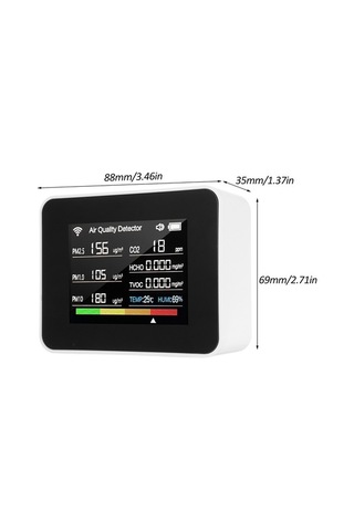 Ebitda Tuya Wi-fi Hava Kalitesi Ölçer 13'ü 1 Arada Beyaz Beyaz