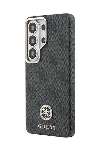Galaxy Uyumlu S26 Ultra Kılıf Guess Lisanslı M-safeli Gold Metal Kamera Çerçeve Taşlı 4g Logolu Kapak Siyah Siyah