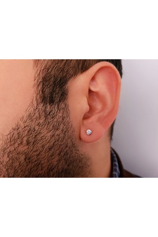 Sirius F Renk 0.14 Karat Pırlanta Tektaş Erkek Küpesi  0815E0043