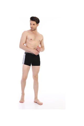 Çift Kaplan Erkek Elastanlı Biyeli Siyah Boxer 850