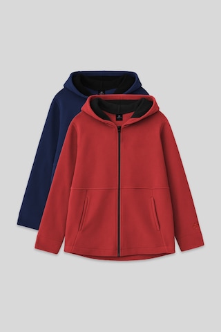 Standart Fit Kapüşonlu 2li Paket İndigo-fiesta Kız Çocuk Sweatshirt - 75152 Kırmızı - Mavi