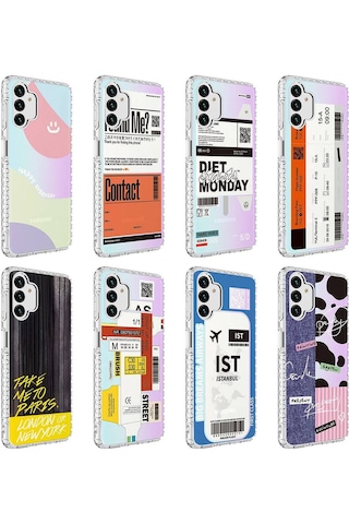Samsung Uyumlu Galaxy A04s Kılıf Airbag Kenarlı Renkli Desenli Silikon Kapak