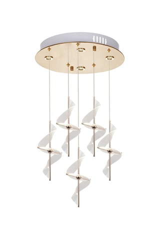 Eray Aydınlatma 8270-4+1 Sarkıt Gold Led Avize Gold
