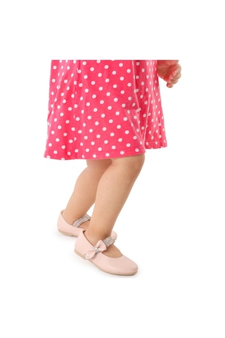 Kiko Kids Cırtlı Kız Çocuk Taşlı Babet Ayakkabı 252 Cilt Pudra 001