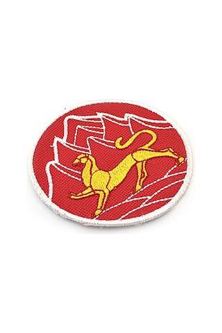 Oset Bayrak Nakışlı Yuvarlak Etiket (Kırmızı) Çapı 8 cm Çok Renkli