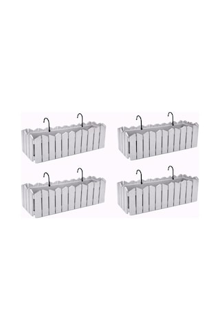 Ozn-616 Efes Askılı Balkon Saksı Takımı 4 Adet 9 Litre No:2 Gri