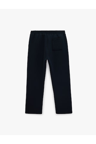 Koton Straight Fit Cep Detaylı Şardonlu Beli Lastikli Kışlık Eşofman Altı Lacivert 7wam40002mk