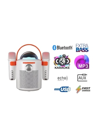 Erd Y13 Mikrofonlu Rgb Ledli Taşınabilir Bluetooth Hoparlör Çift Mikrofonlu Süper Bass
